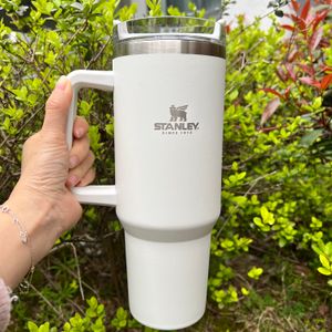 Classic stanley quencher 40oz tumbler With Handle Insulated Tumblers Lids Straw Stainless Steel Coffee Termos Cup With logo