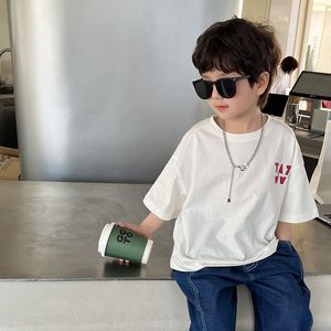 T-shirts Children's short-sleeved summer Korean fashion boys' top printed T-shirt 10-162 230327