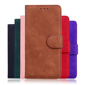 Fashion Skin Feel Wallet Cases For Motorola MOTO G73 G13 G23 G53 E13 Samsung A04E A24 4G A34 5G A54 Vintage Plain Retro Leather Credit ID Card Holder Magnetic Cover Pouch