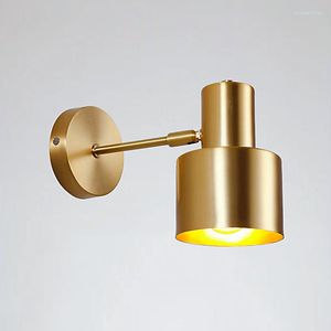 Wall Lamps E27 Brass Light 110V 220V Simple Single LED Sconce Fixture D100mm Copper Lamp Home Decoration Washroom Mirror Lighting