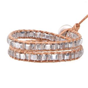 Charm Bracelets KELITCH Crystal Beaded Boho Women Bracelet Chain Fashion Men Leather Wrap Bangle Girls Jewelry Gift Accessories Wholesale