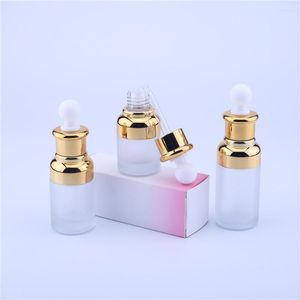 収納ボトル200pcs 20ml 30ml 50mlクリアフロストガラスドロッパーボトル空の化粧品包装コンテナバイアルエッセンシャルオイル