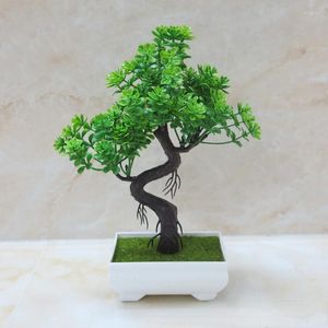 Kwiaty dekoracyjne 1PC sztuczne rośliny Bonsai małe doniczka Fałszywe ozdoby donite