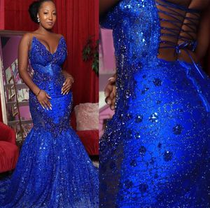 2023 Arabski Aso Ebi Royal Blue Sukienki na bal