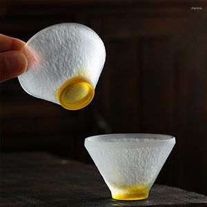 Wine Glasses Japanese Creative Crystal Matte Master Tea Cup Heat Resistant Glass Small Teacup Transparent Water Mug Set Drinkware