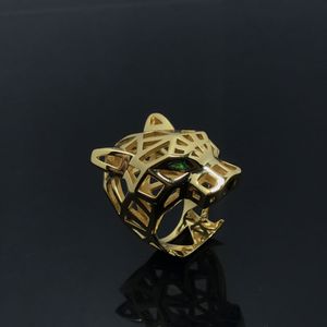 Mode Big Ring Panthere Designerringe für Männer Frauen mit Diamant Emerald Gläsern Gold plattiert 18k Hochzeit Schmuckparty Geschenk Größe 6 7 8 9