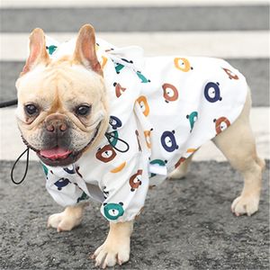 Собачья одежда Pet Dog Rainscoat Pug French Bulldog одежда Водонепроницаемая одежда для дождей для собак Пудель Бишон Шнаузер Уэльс Корги Дожди 230327