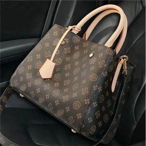 Mode Frauen Umhängetasche Heiße Verkäufe Luxurys Designer Handtaschen Geldbörsen Dame Totes Braune Blume Tote Marke Brief Prägung Echtes Leder Einkaufen Brieftasche