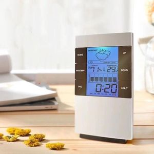 Relógios de mesa Relógio de despertador digital com temperatura do calendário de luz e umidade Snooze Bedroom Relógio eletrônico Desktop movido a bateria