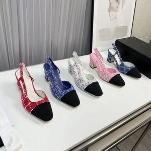 Sukienka sandały Buty designerskie skórzane Wysokie obcasy na grubym obcasie Sandały z klamrą do paska Moda Sexy Bar Party kobiety Buty nowe Buty na wysokim obcasie rozmiar 34-42 Z pudełkiem Skórzana podeszwa