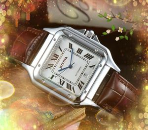 Iced Out Square roman tank series watch Gli amanti della moda movimento al quarzo data automatica mens regalo di San Valentino dropshippings cinturino in pelle di lusso con orologio da lavoro