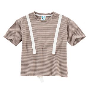 T-shirts Kids Boys and Girls Casual T-shirt Summer Stripe Tees Fashion Children Cotton Tops #6817 230327