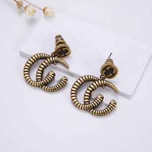 Charm designer Double G earrings s925 silver engraved Fried Dough Twists old ins fashion couple symmetrical simple CS3V