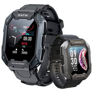 SMART MILITAR MEN MEN CARBON Black Ultra Exército Externo IP68 5ATM Freqüência cardíaca à prova d'água Oxigênio Smartwatch 2023 para IOS Andorid Relógio ao ar livre 380mAh para homens