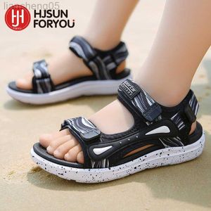 Sandały Spring Summer Mandals Sandals Boys Girls Beach Buty oddychające płaskie sandały PU skórzane dzieci na zewnątrz Buty rozmiar 28-40 W0327