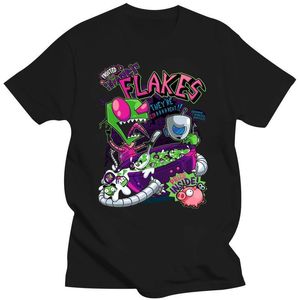 Men's T-Shirts 100% Cotton O Neck Custom Printed Tshirt Men T Shirt Invader Flakes Invader Zim Women T Shirt 230327