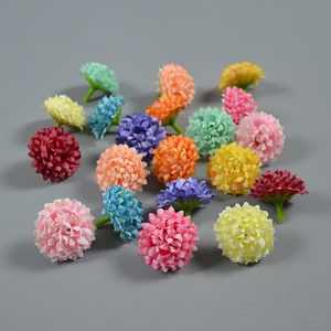 Großhandel 100 STÜCKE 3,5 CM Künstliche Blume Chrysantheme Köpfe Faux Chrysantheme Ball für Hochzeit Bouquet Herzstück