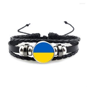 Charm Armband Fashion Jewelry Ukraine Country National Armband Flag Keychain Necklace Cufflinks Stud örhängen Ear Clip