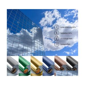 Window Film Length 2/3/5 M One Way Mirror For Home Self Adhesive Reflective Privacy Tint Heat Control Solar Decor 220513 Drop Delive Dhasf