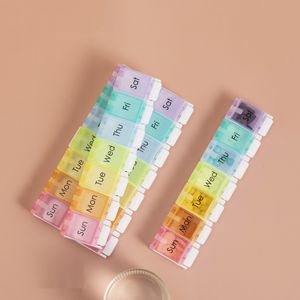 Colorful Pill Box Medicine Organizer 7 Days Weekly Pills Box Tablet Holder Storage Case Container Pillbox For Traveling