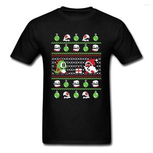 Men's T Shirts Bubble Bauble T-shirt Men Christmas Shirt Cotton Tshirt Sweater Pattern Tops Tees Game Clothing 80s Xmas Gift