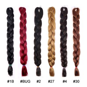 Ombre Jumbo Ultra Braid Hair 100% Kanekalon Fibra de alta temperatura de 82 polegadas 165g Yaki Braiding Hair Expression