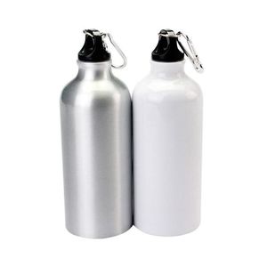 Sublimation Blanks 600 ml weiße leere Wasserflasche Hitze Press Aluminium Sportflaschen Flasche mit Karabinabfall Lieferung 20 Dhico