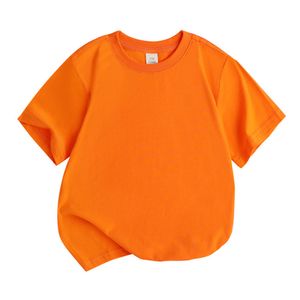 T-shirts 2-8T Toddler Kid Baby Boys Girls Clothes Summer Cotton T Shirt Short Sleeve Solid tshirt Children Top Infant Outfit 230327