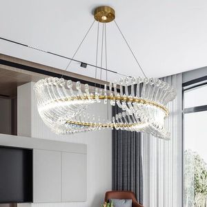 Chandeliers Golden Chandelier For Modern Restaurant Living Room Foyer High Ceiling Round Lamps And Lanterns