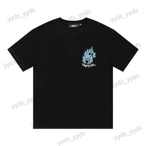 Erkek Tişörtler Trapstar Alev Zartı HD Baskı Kısa Kollu Sokak Gevşek Mürettebat Boyun Unisex T-Shirt T230327