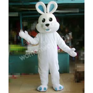 Hot Sales White Rabbit Mascot Costume Simulation Tecknad Karaktärdräkter Dräkt Vuxna outfit julkarneval fancy klänning för män kvinnor