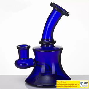 Tubi per acqua in vetro Bong 14mm femmina a nido d'ape Perc blu Bong inebrianti Mini tubi per cera Impianti petroliferi piccolo gorgogliatore Narghilè bicchiere