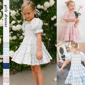 Girl's Dresses Baby Girls Clothes White Princess Dress Children Dresses Plaid Stripe Dress for Girl Sweety Wedding Party Wear Vestidos