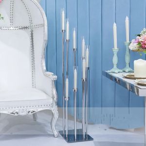 decorazione nno candela) Bellissimo metallo lucido Ultimo design RAISE Centrotavola per matrimoni in argento grande vaso di fiori in piedi sulla strada per la decorazione di nozze imake732