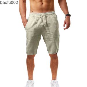 Shorts masculinos trend trend shorts masculinos algodão e linho para corrida de praia Esportes de lazer de calças curtas w0327