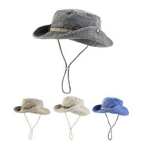 Solskydd hatt fiske hatt unisex upf 50 bred grim hink hatt safari boonie hatt för utomhus strand vandring camping fiske