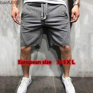 Men's Shorts 2021 Mens Home Gym Crossfit Shorts Wild Style Solid Color Ripped Athletic Short Pants Jogger Workout Shorts 10 Color Size S-5XL W0327