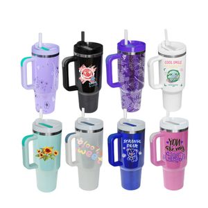 40 onças/1200 ml manusear garrafas de água de grande capacidade de café aço inoxidável térmicas canecas xícaras de carro viajam tumblers rra4710