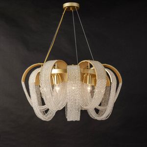 Luxury Tassel Crystal Living Room Chandelier Postmodern Net Red Restaurant Bedroom Hotel Engineering Designer Lamp