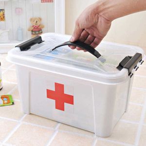 Scatole portaoggetti Contenitori Comoda scatola portaoggetti Scatola di plastica Portaoggetti durevole durevole Custodia per medicinali domestici Pillole sanitarie Kit di pronto soccorso per utilizzare la scatola P230324