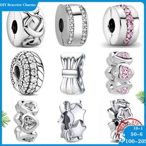 925 Koraliki Siver Charms for Charm Bracelets Designer for Women Heart Star Bow Koraliki