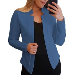 Abiti da donna Blazer Tinta unita Slim Fit Giacca da donna Blazer Colletto dentellato Punto aperto Giacca da ufficio da donna Cappotto Primavera / Autunno 230327