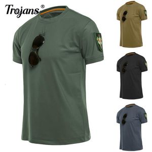 Herr t-shirts taktiska t-shirts män sport andas utomhus militär tee snabb torr kort ärmskjorta vandring jakt armé stridsmän kläder 230327