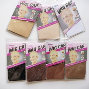 Wig Caps 30PCS 15bagStocking Wig Cap Fashion Stretchable Mesh Wig Cap Mesh Weaving Black Brown Beige Wig Hair Net Making Caps Hairnets 230327