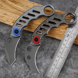 Outdoor Camping Karambit Knife Gray Stainless Steel Folding Blade Knives Pocket Tactical EDC Tool Cutter