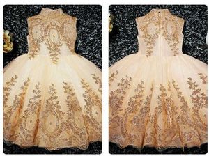Girl's Dresses Sequin Golden Lace Baby Girl Dress Year Birthday Gown Newborn Party Baptism Dress Toddlers Newborn Girl Christening Dresses