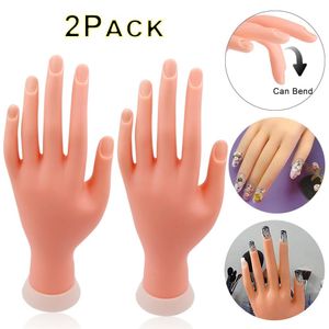 Nagelövning Display Flexibel Nail Art Practice Hand Moverble Silicone Soft Plastic Flectional Trainer Model False Training Hand Nail Manicure Tools 230325