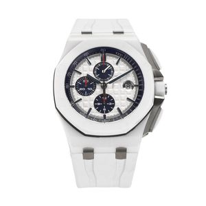 Audemar AP Watches Watch Watches Watches Mechanical Wristwatch 42 مم حزام مطاطي ناعم الياقوت