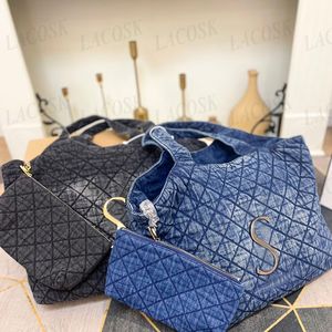 Mulheres de tamanho grande Tootes de grandes sacolas de compras de lona denim bolsas de letra de ouro as bolsas de ombro de designers supersoft