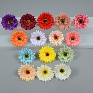 New Fashion Artificial Flower Gerbera Craft Fall Africa Chrysanthemum Heads Sunflower Silk Flowers for Wedding Home Office Decor(50PCS)